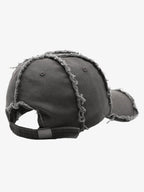Vintage Frayed Panel Cotton Baseball Cap