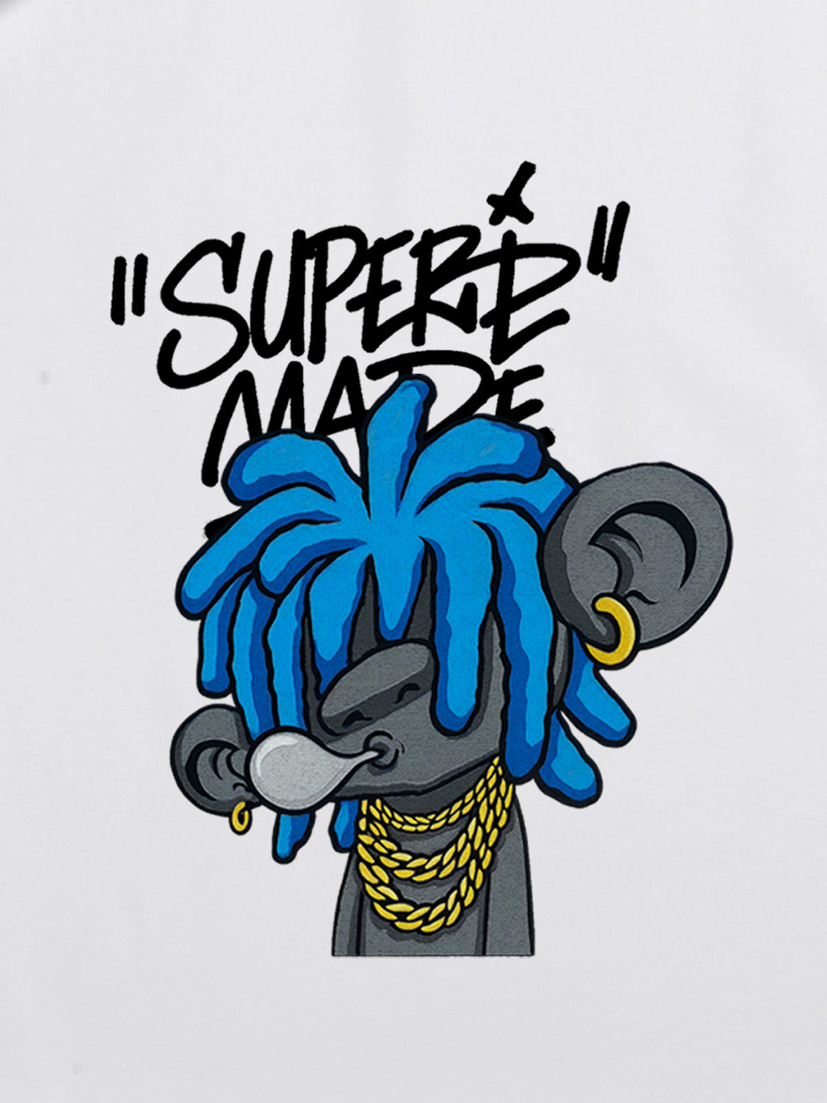 Theprecipice Graffiti Trend Blue Dreadlock Boy T-Shirt
