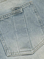 Layered Waist Vintage Washed Wide Leg Jeans