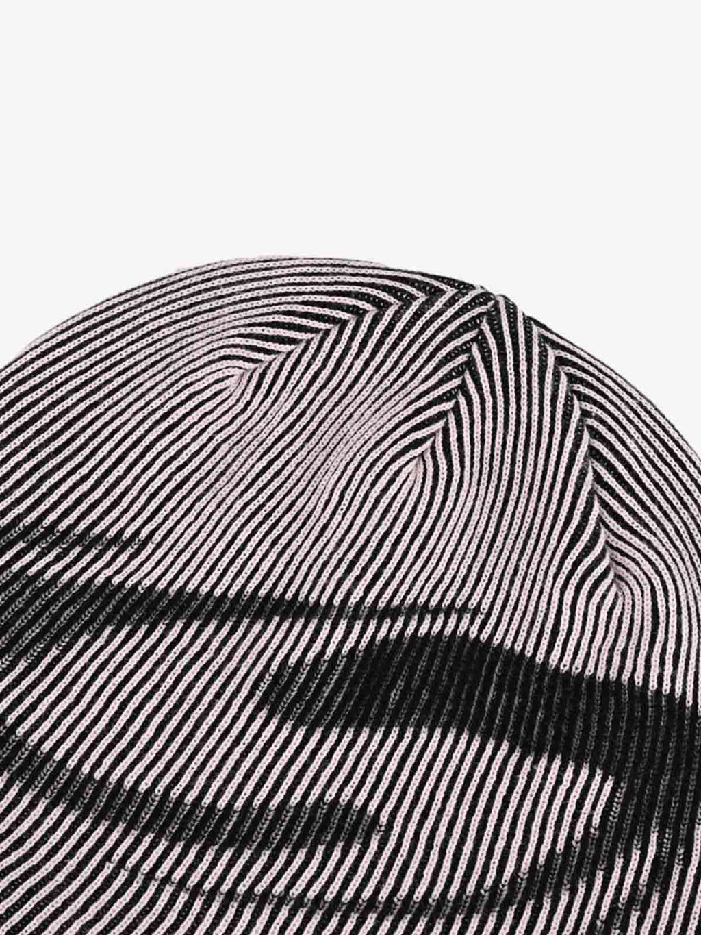 Retro High-Street Striped Graphic Knit Beanie