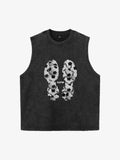 Soccer Ball Footprint Graphic Sleeveless T-Shirt