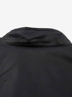 Detachable Faux Fur Collar Ruched Sleeve Bomber Jacket