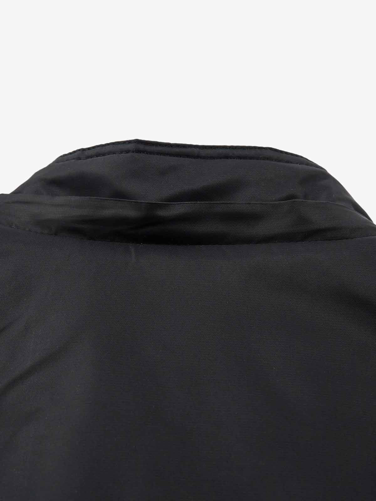 Detachable Faux Fur Collar Ruched Sleeve Bomber Jacket