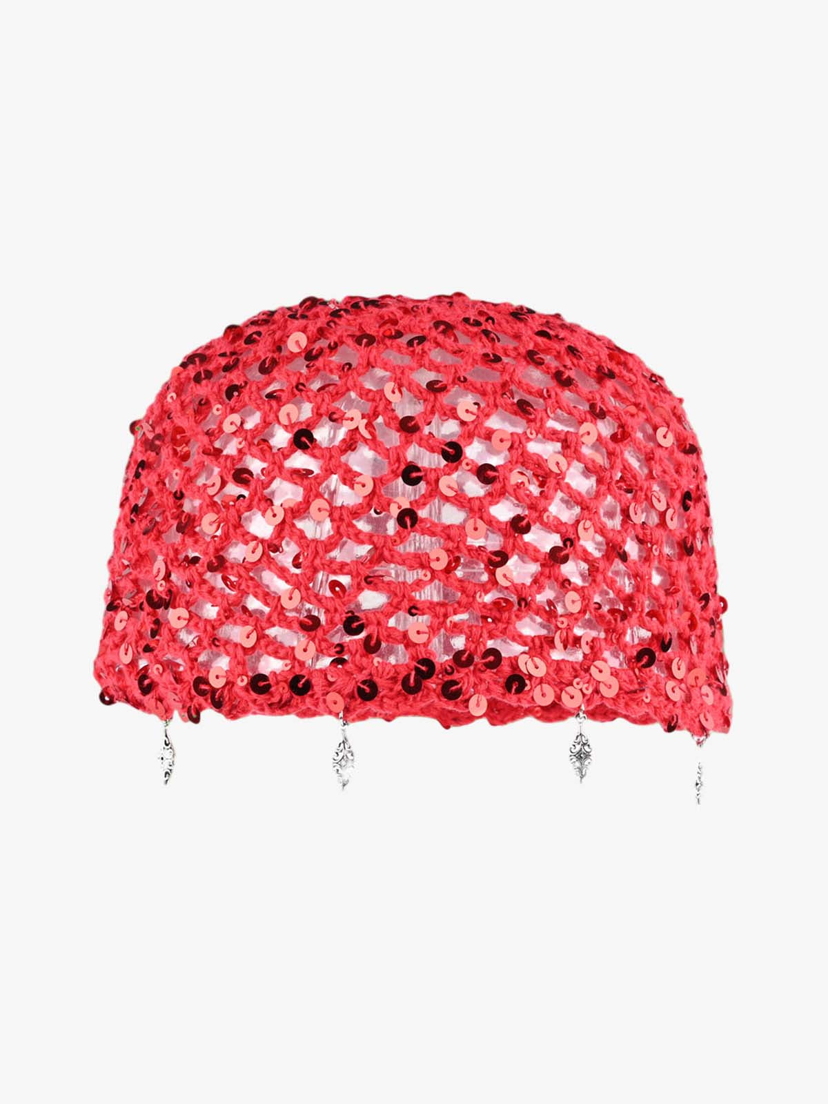 Vintage Sequin Mesh Beaded Fringe Cap