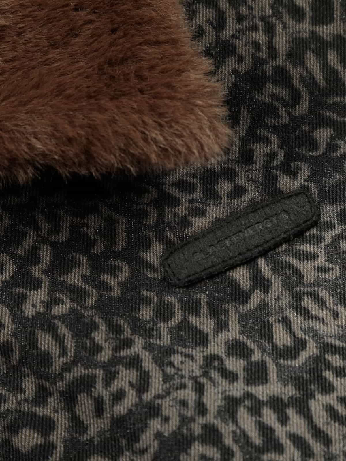 Vintage Leopard Print Fleece Zip Up Vest