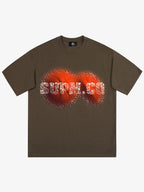 SUPM Foam Texture Basketball Pattern Graphic T-Shirt