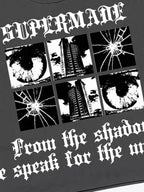 Gothic Text Graphic Cut-Off Sleeveless T-Shirt