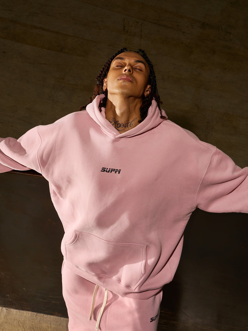 SUPM Pink Cloud Hoodie Set