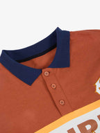 Gothic Number Stripe Rugby Collar Sweatshirt
