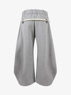Decorative Rope Detail Wide Leg Sweatpants