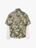 Camouflage Leopard Patchwork Layered Shirt