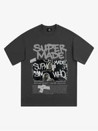 Streetwear Graffiti Character Collage Graphic T-Shirt