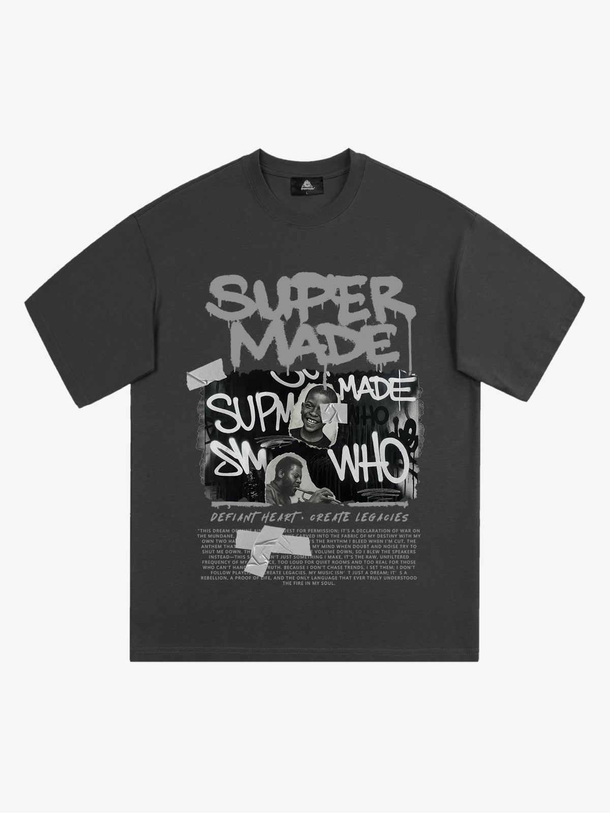 Streetwear Graffiti Character Collage Graphic T-Shirt