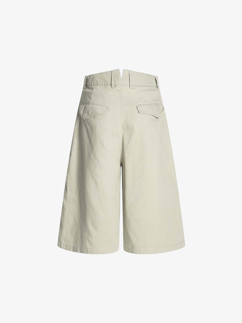 Cotton Pleated Wide Leg Jorts