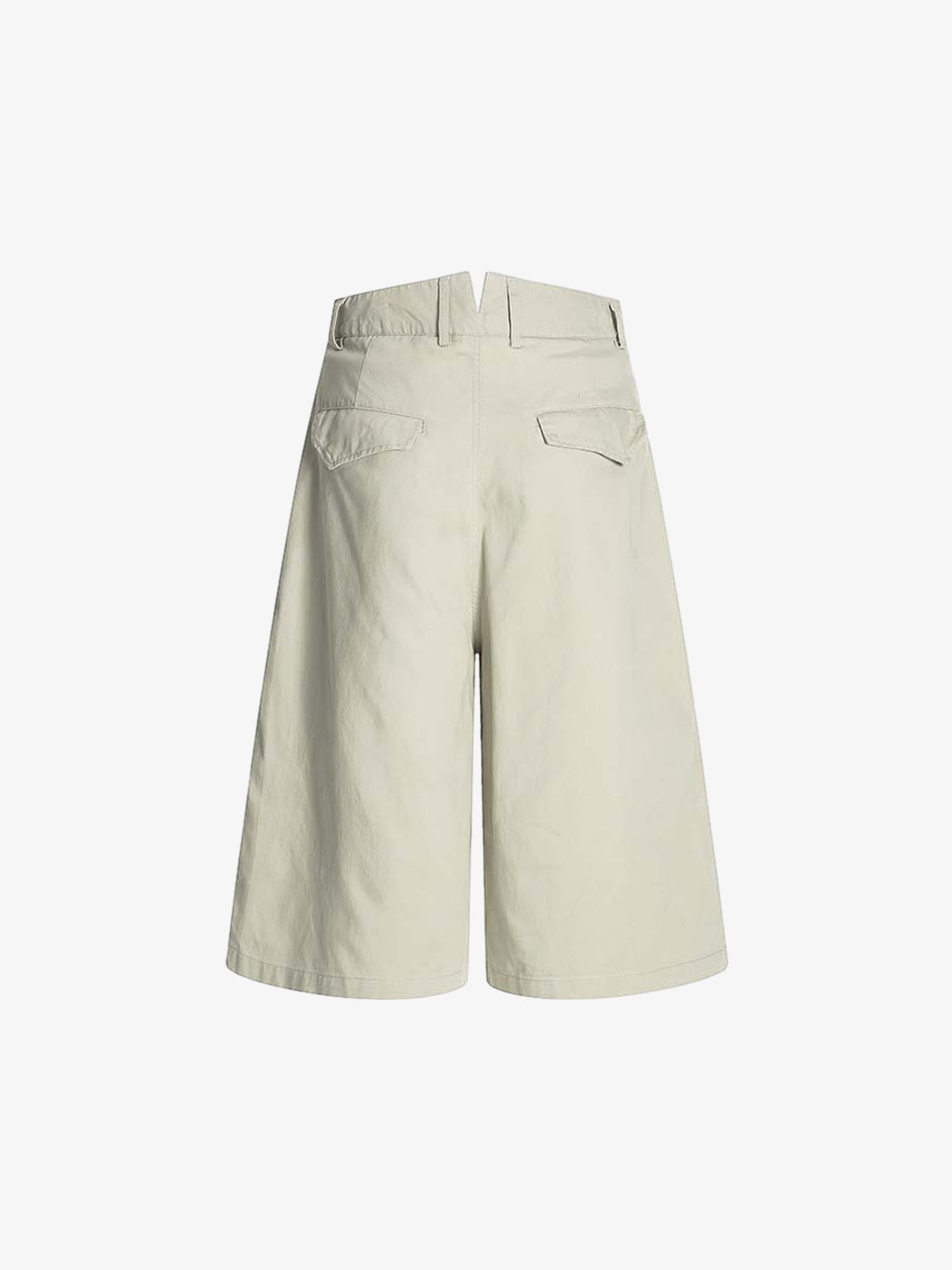 Cotton Pleated Wide Leg Jorts