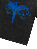 Distressed Washed Gothic Angel Graphic T-Shirt