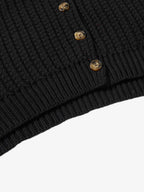 Retro Cable Knit Button-Up Collared Cardigan Sweater
