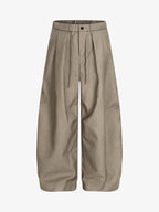 Pleated Drawstring Scimitar Track Pants