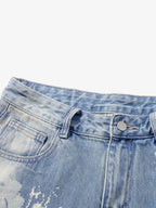 Tie-Dye Distressed Wide Leg Jeans