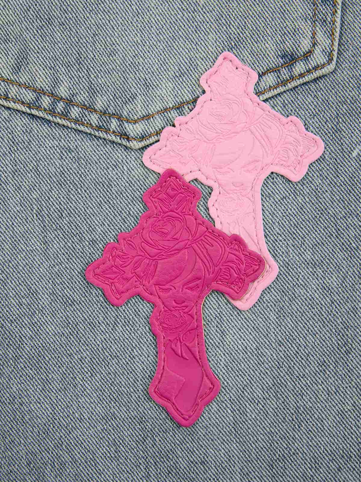 Vintage Washed Cross Patch Straight Leg Denim Jeans - 2605