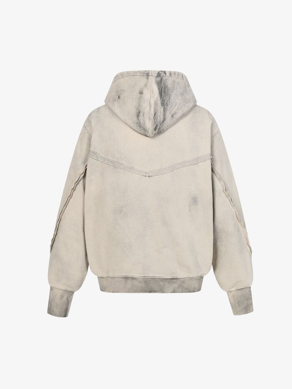 Retro Asymmetric Zip Up Deconstructed Hoodie