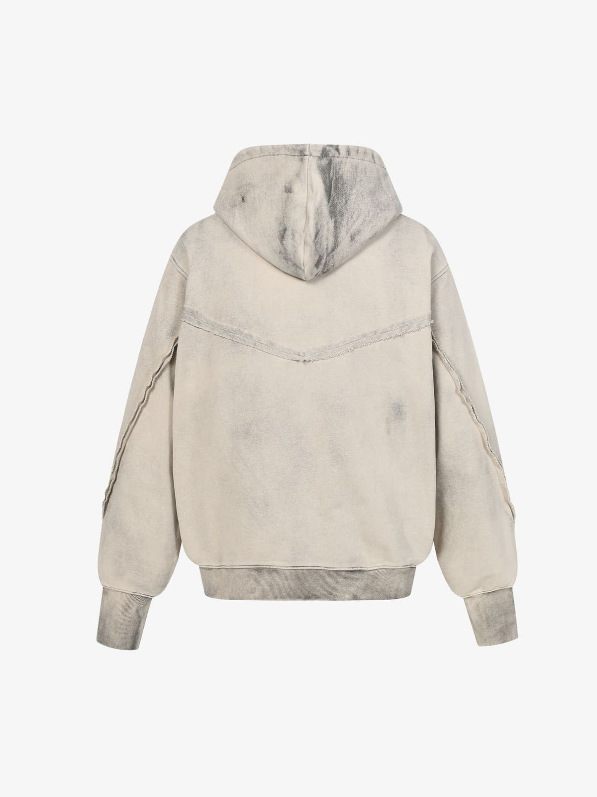 Retro Asymmetric Zip Up Deconstructed Hoodie