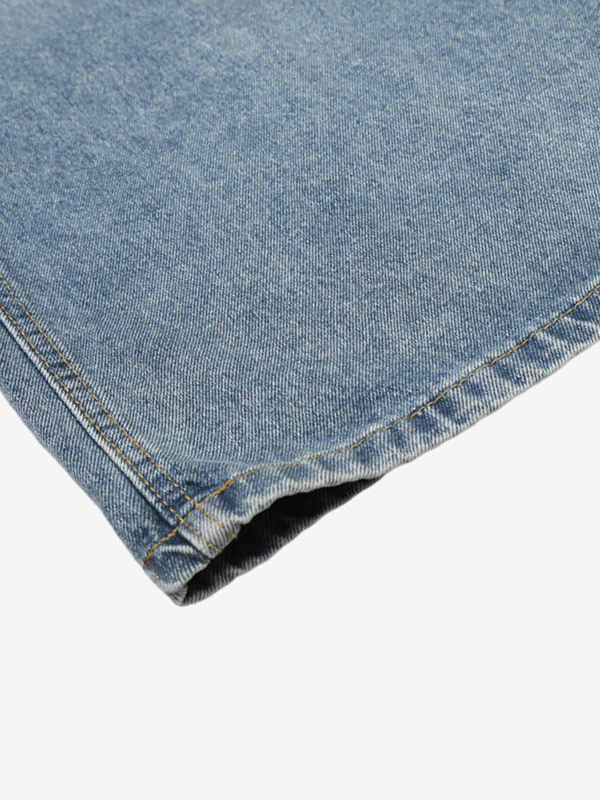 Asymmetric Layered Waist Wide Leg Denim Jeans