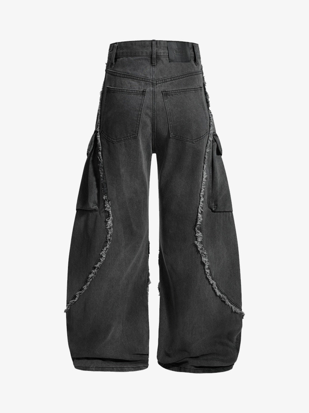 Retro Washed Distressed Deconstructed Patchwork Barrel Jeans