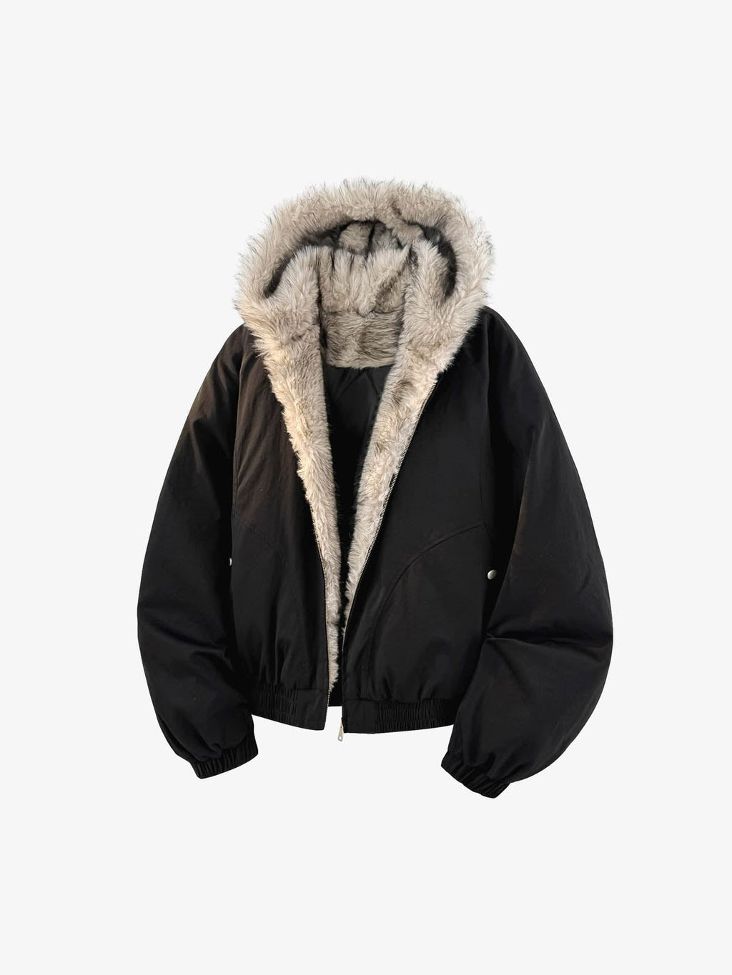 Street Faux Fur Collar Hooded Windproof Padded Jacket