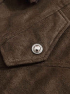 Retro Leopard Fur Collar Padded Bomber Jacket