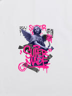 Street Pink Lucky Angel Graphic Design T-Shirt