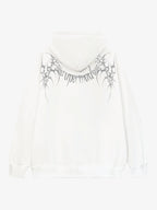 Washed Gothic Spike Letter Hoodie