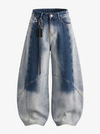 Washed Scorpion Graphic Curved Panel Pants - 2615