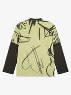 Doodle Graphic Layered Sleeve T Shirt
