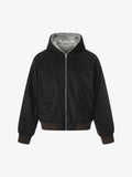 Retro Reversible Fleece Lined Zip-up Hooded Jacket
