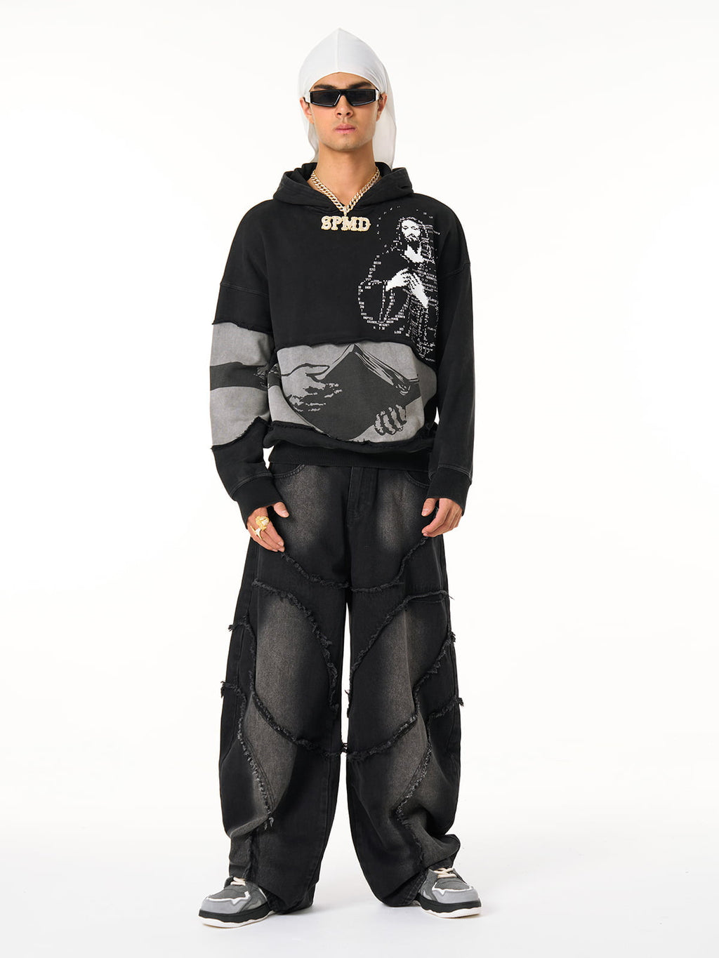 Distressed Electronic Exorcist Print Hoodie