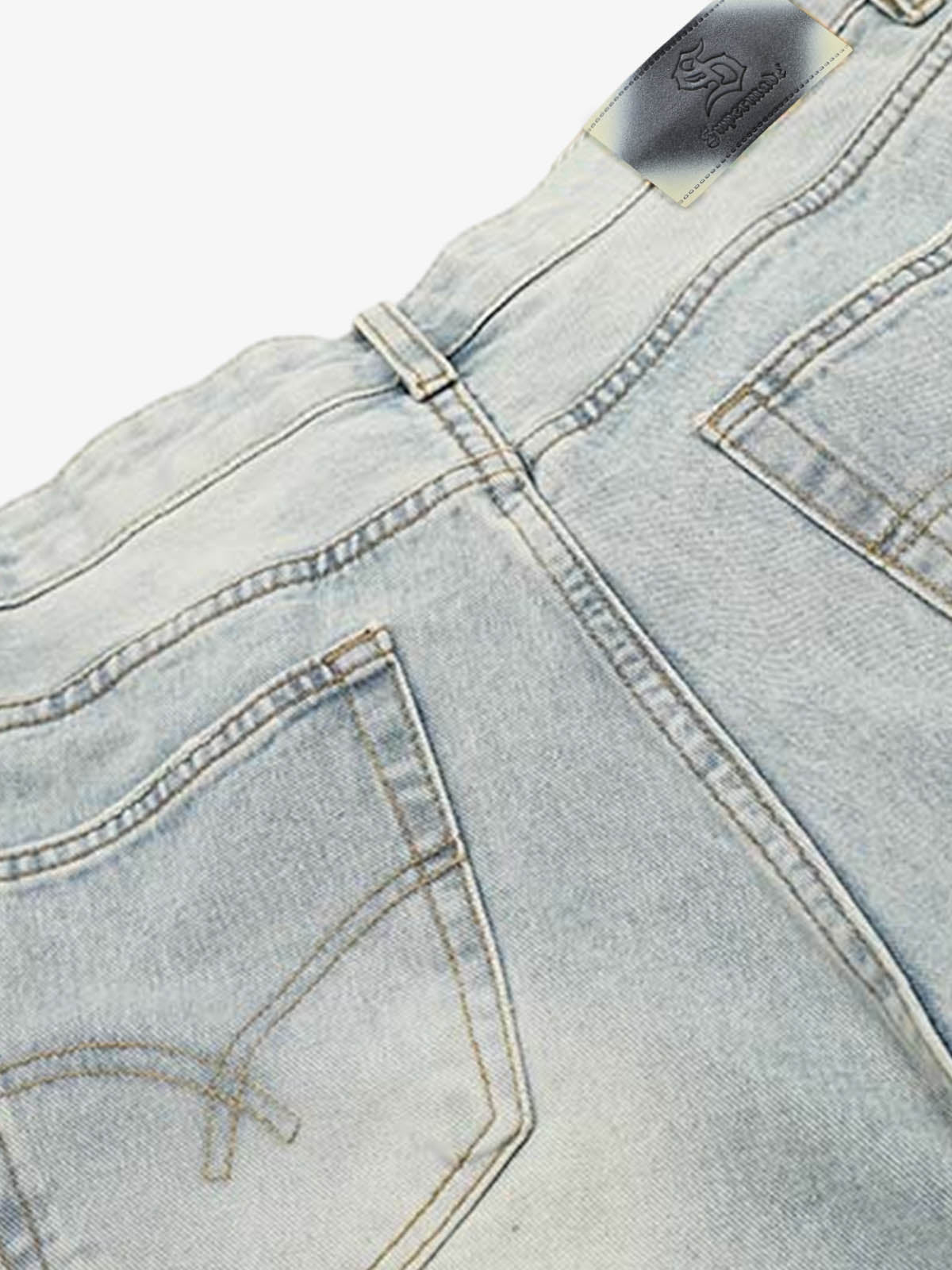 Light Wash Loose Fit Denim Jorts