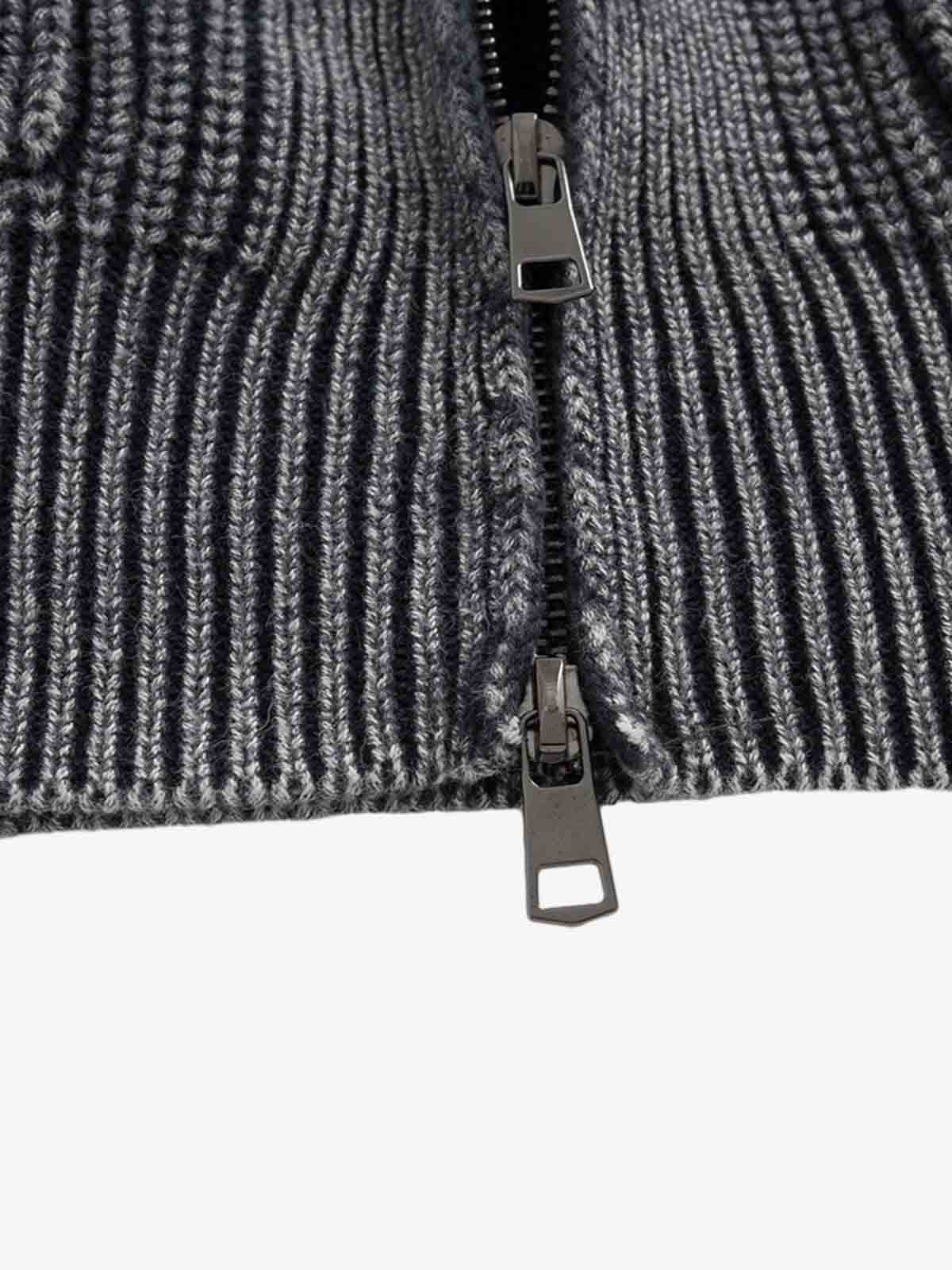 Vintage Chunky Zip Up Knit Jacket