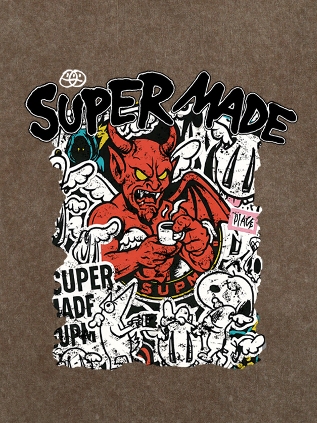 Street Devil Collage Pattern T-shirt