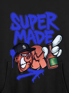 Original Contrast Color Letter Graphic Hoodie