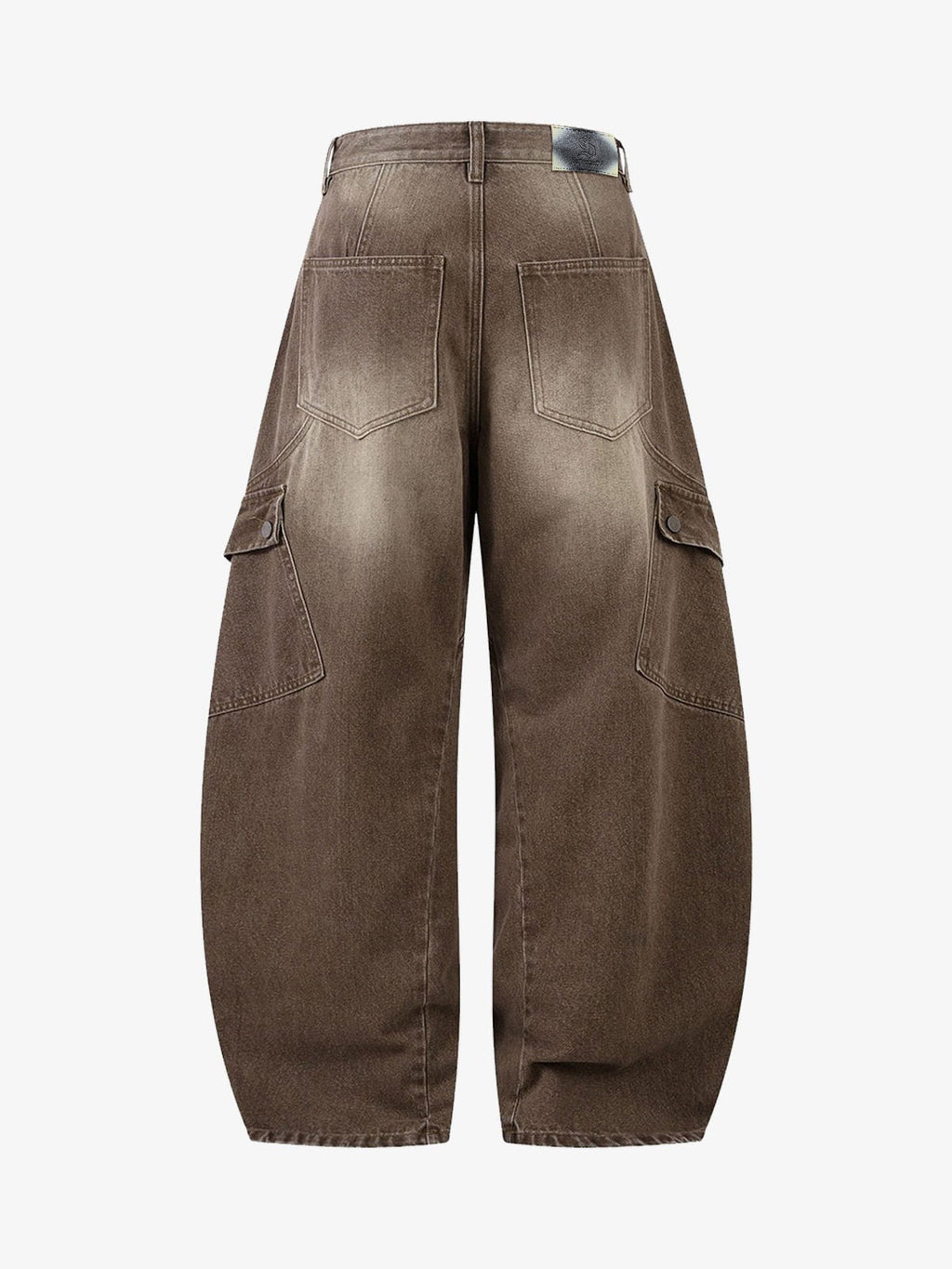 Vintage Washed Workwear Barrel Jeans - 2593