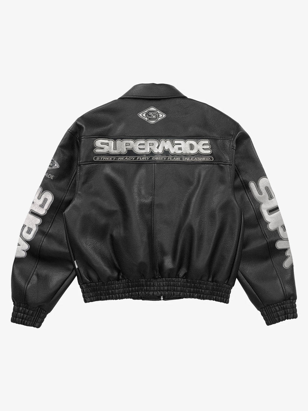 Faux Leather Vintage Street Black Air Jacket - 1821