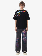 Colorful Fun Pattern Crew Neck T-Shirt