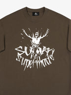 Gothic Skull Distressed Letter T-Shirt
