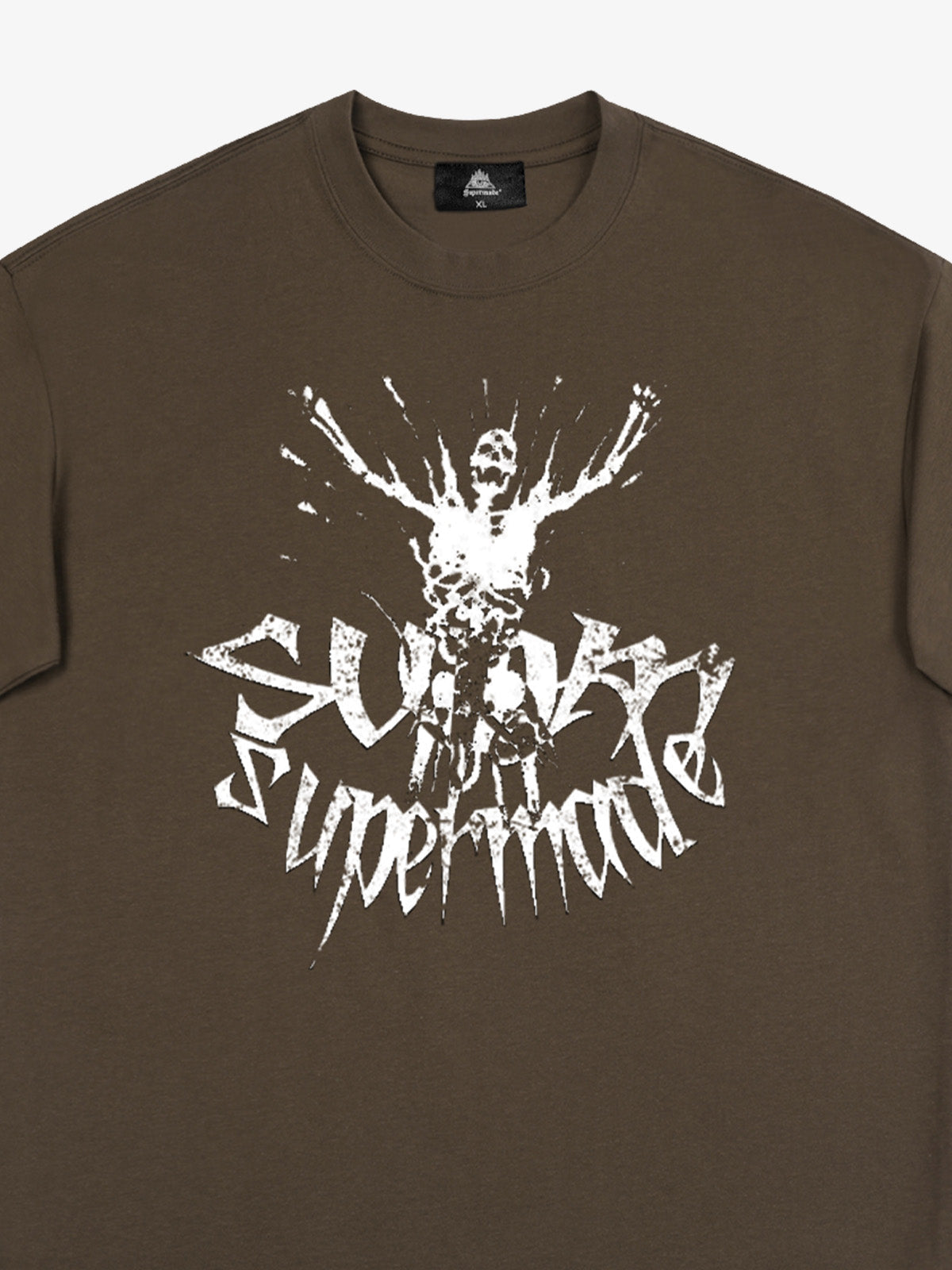 Gothic Skull Distressed Letter T-Shirt