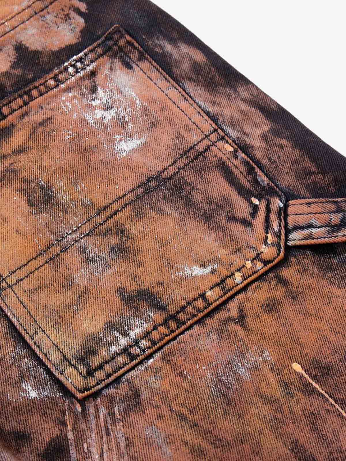 Graffiti Painted Cargo Denim Jeans