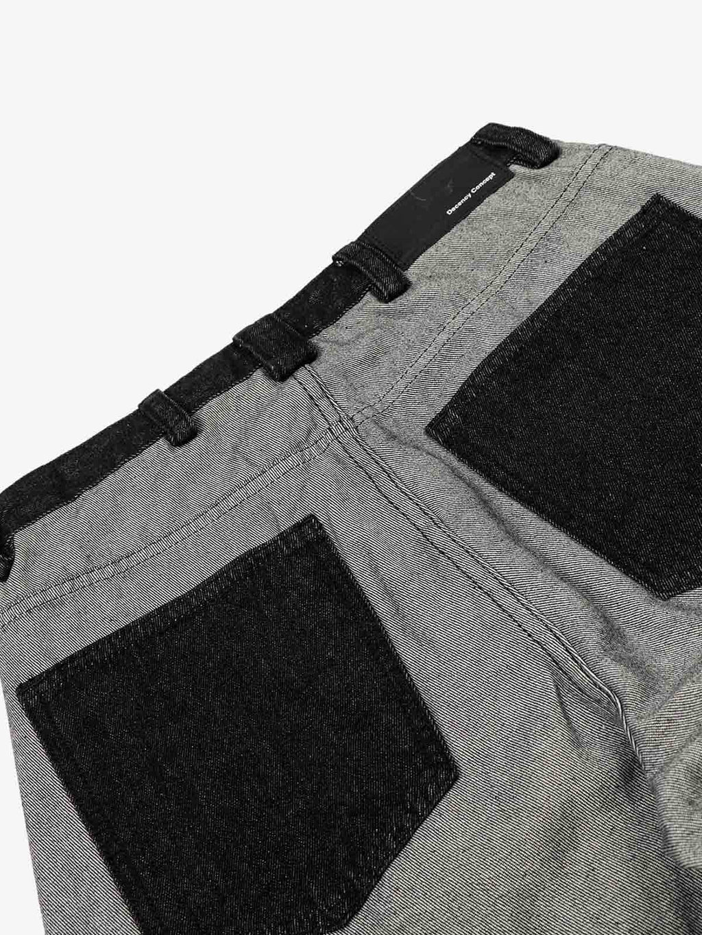 Distressed Reverse Design Large Pocket Printed Jeans - 2568