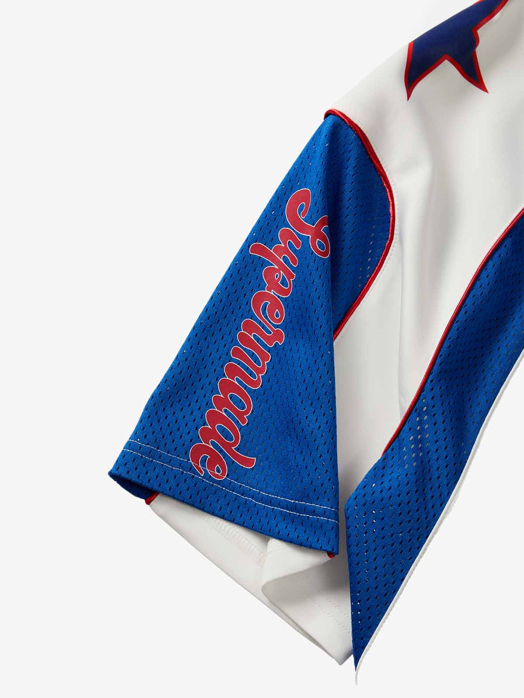 Colorblock Star Print Mesh Jersey T-Shirt
