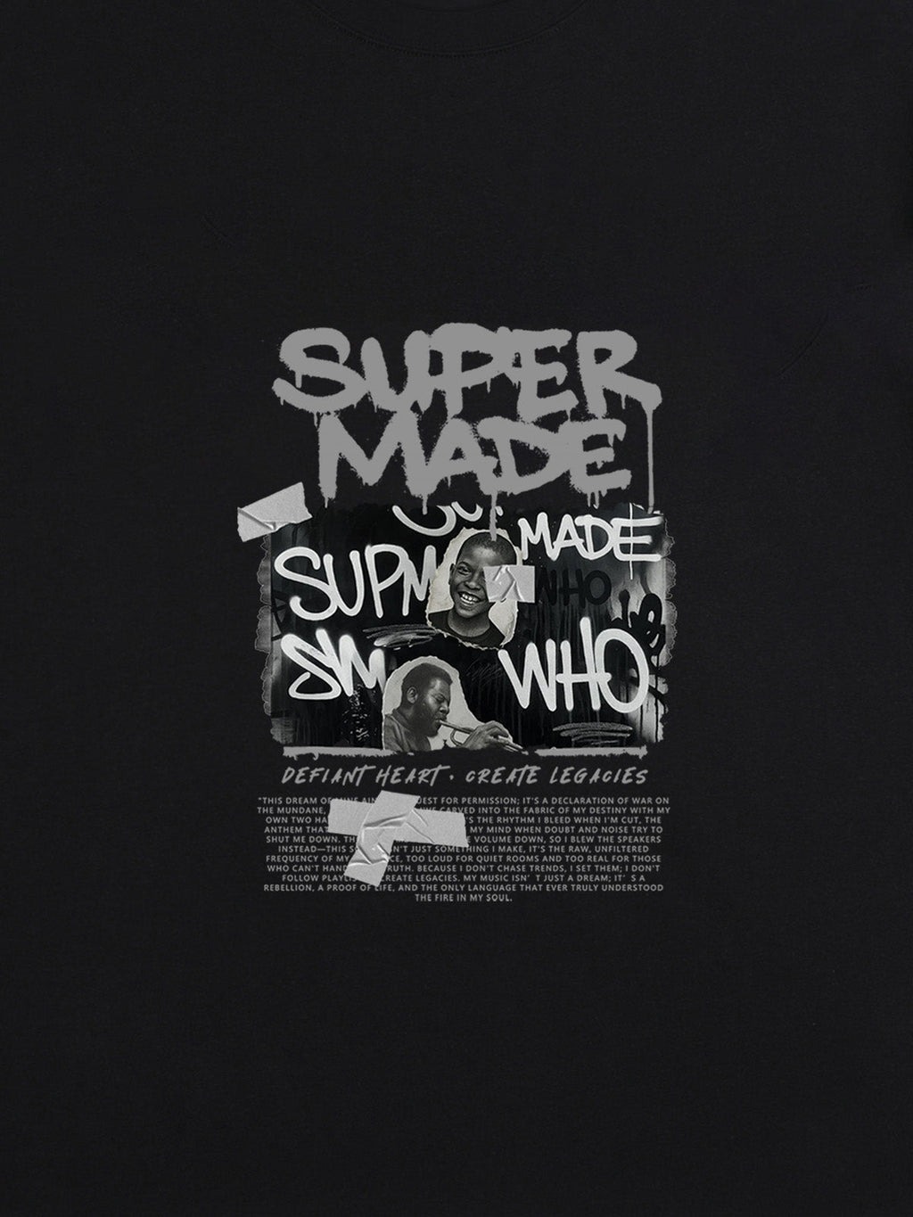 Streetwear Graffiti Character Collage Graphic T-Shirt