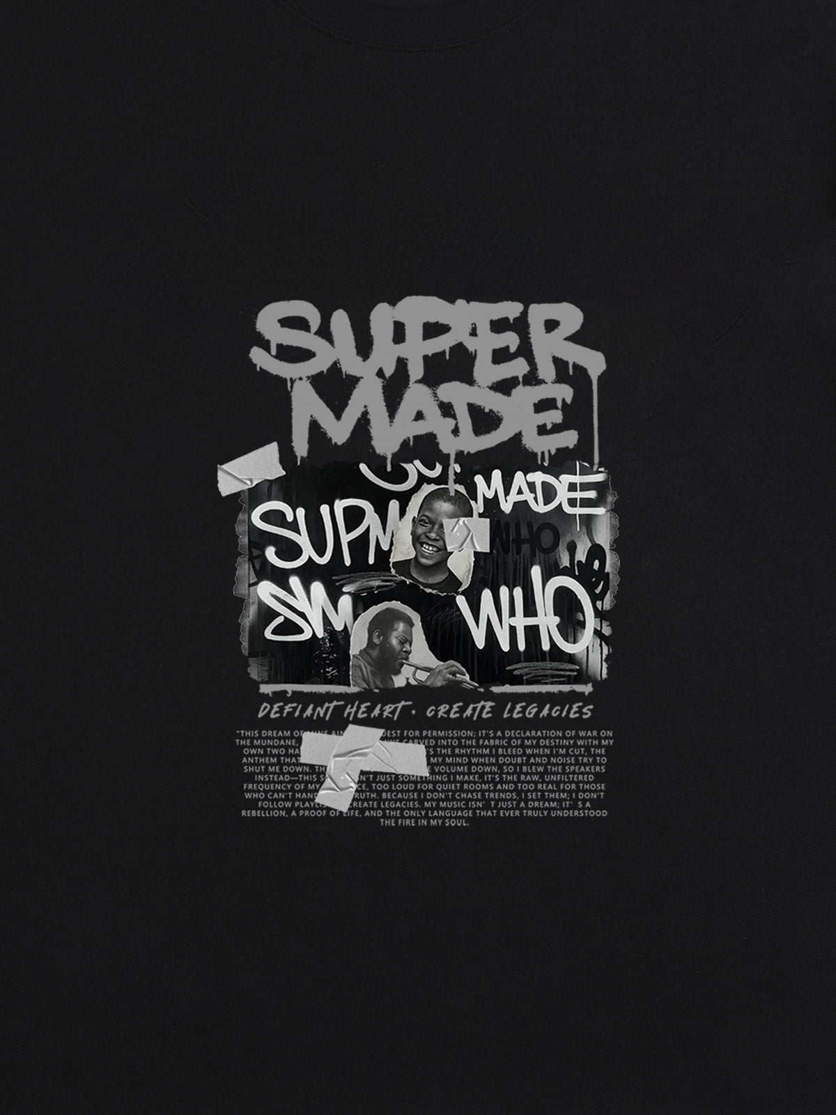 Streetwear Graffiti Character Collage Graphic T-Shirt